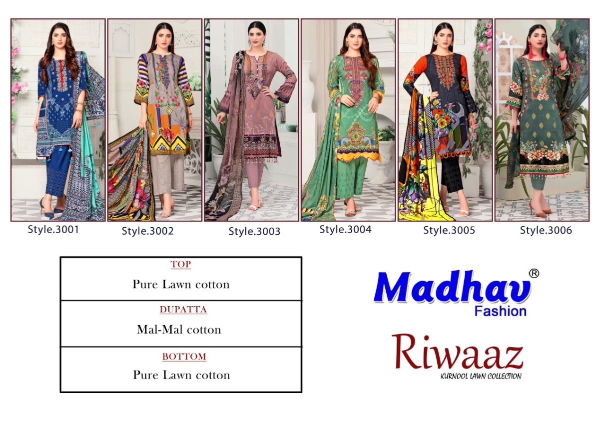 Madhav Riwaaz 3 Casual Daily Wear Cotton Karachi Printed Dress Material
